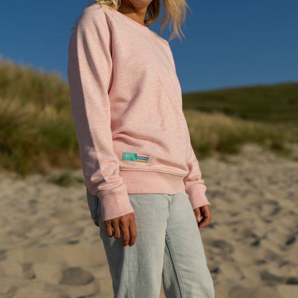 Organic Cotton Sweatshirt in pink by ebbflowcornwall
